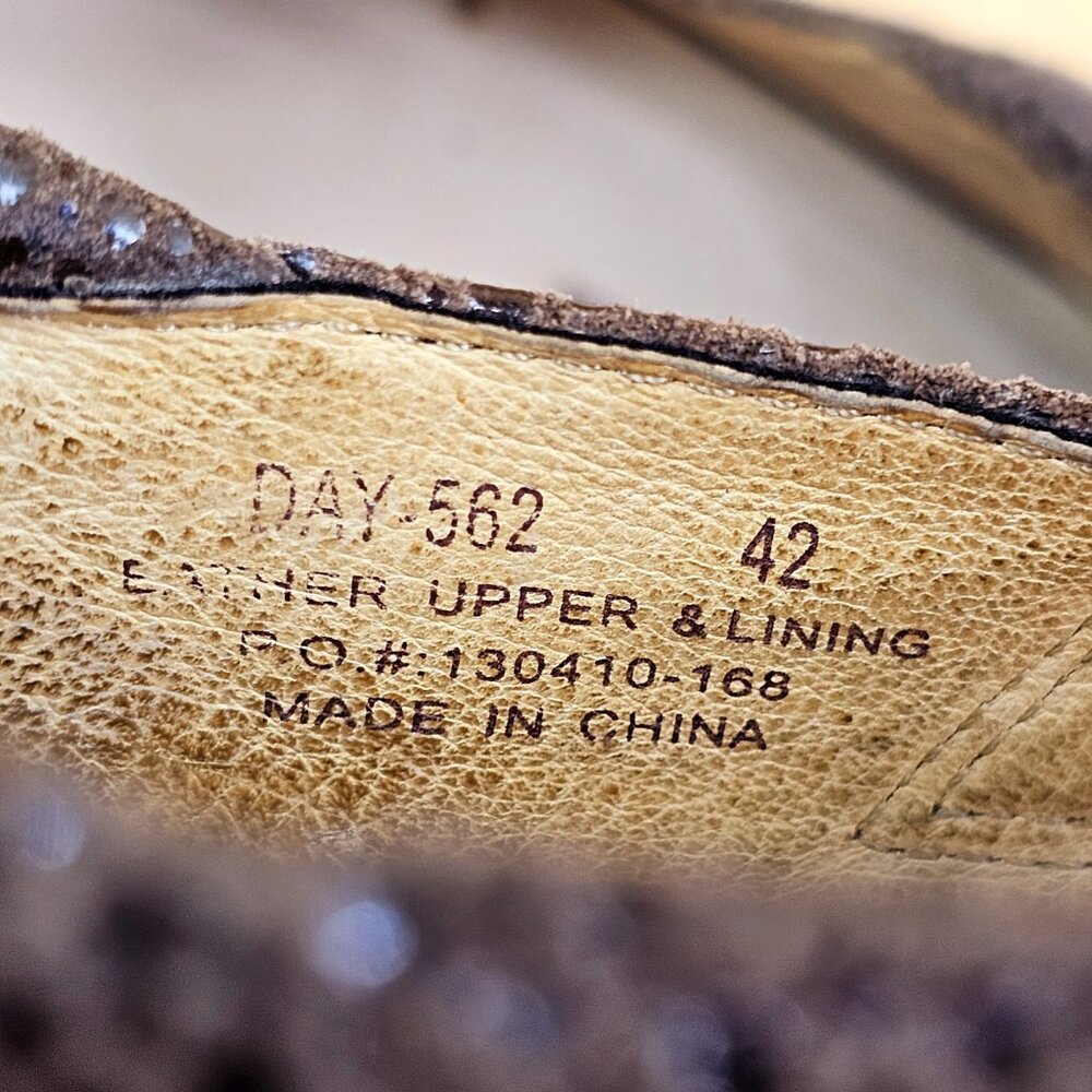 Alegria Mary Jane - Day 562 Sparkly Brown Snake Print Leather Size 42 / 11.5 - Picture 9 of 10